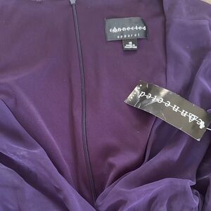 Connected Apparel Deep Plum Zip-Front Dress